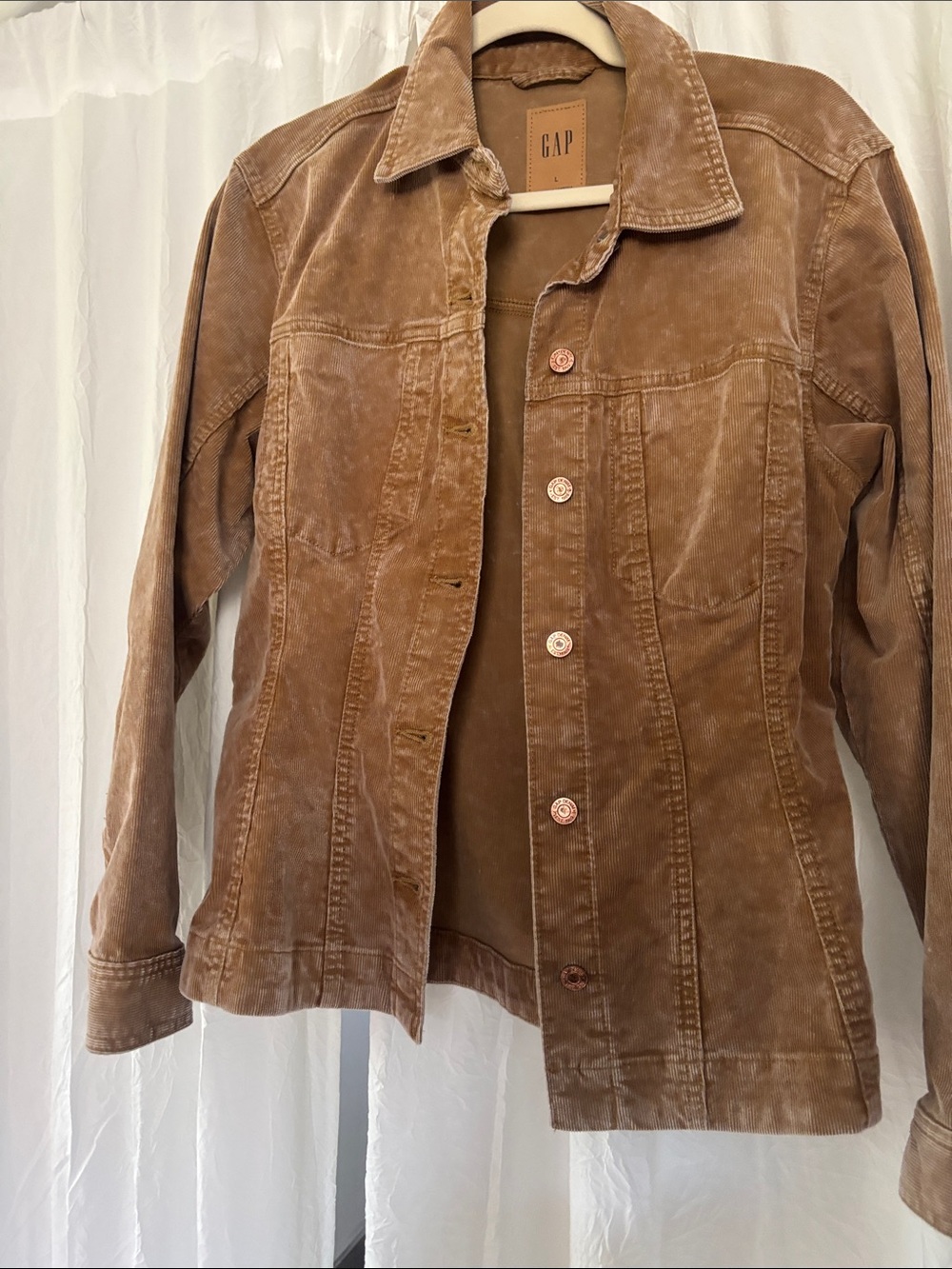 GAP Women's Tan Corduroy Button-Front Jacket